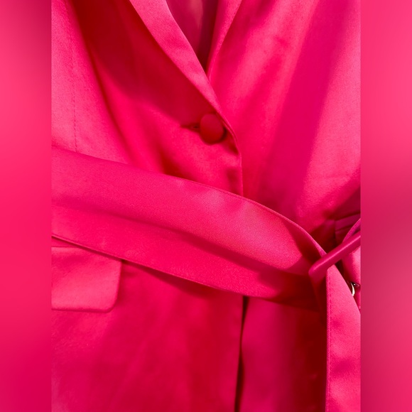 ASOS Satin Hot Pink Blazer/Mini Dress - Picture 2 of 5